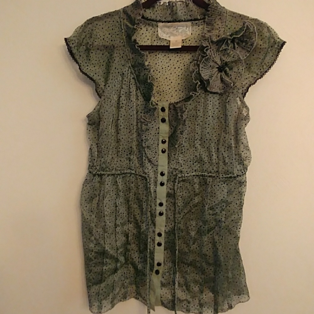 Beautiful Green sheer blouse